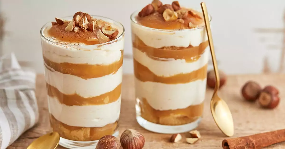 Apfel-Tiramisu im Glas